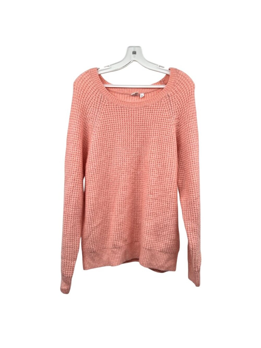 Gap Womens Waffle Knit Sweater Coral Pink Pullover Size Small
